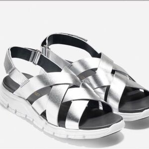 Cole Haan Zerogrand Silver Sandals